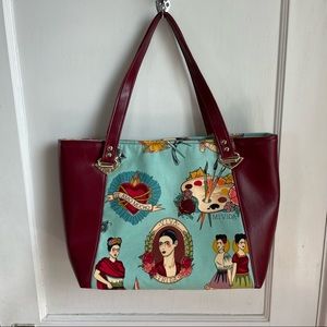 Large, handmade Frida Kahlo tote. Viva!